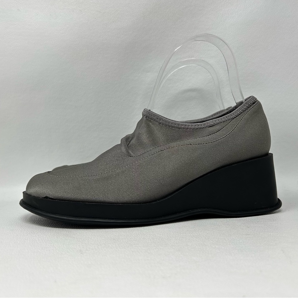 Edward Paul Silver Slip On Wedge Shoes, Women’s Size 7